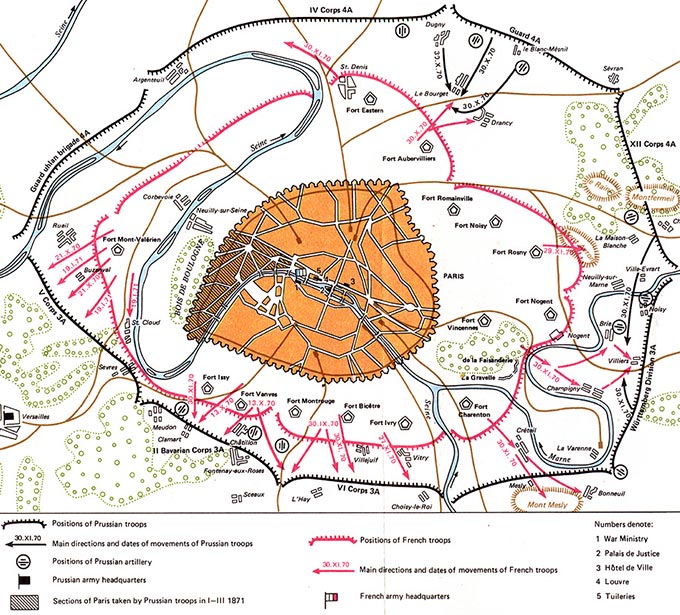 Map, Paris, 1871